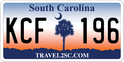 SC license plate KCF196