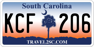 SC license plate KCF206