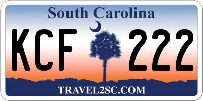 SC license plate KCF222
