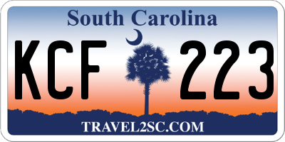 SC license plate KCF223
