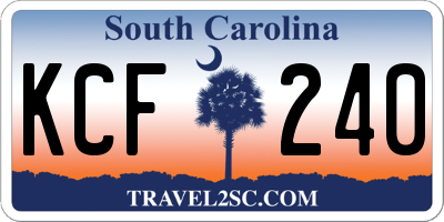 SC license plate KCF240