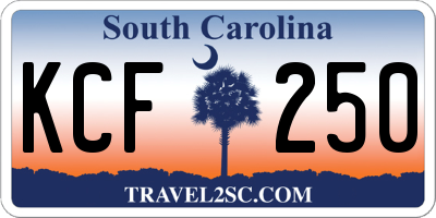 SC license plate KCF250