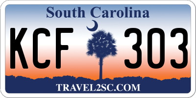 SC license plate KCF303