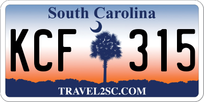 SC license plate KCF315