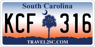 SC license plate KCF316