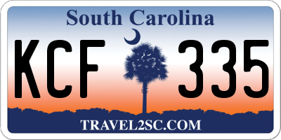 SC license plate KCF335