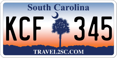 SC license plate KCF345