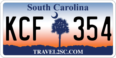 SC license plate KCF354