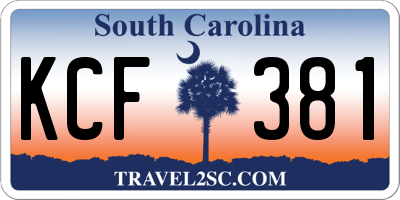 SC license plate KCF381