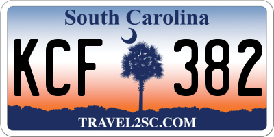 SC license plate KCF382