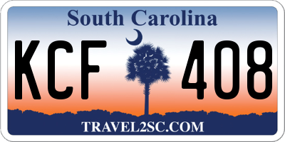 SC license plate KCF408