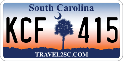 SC license plate KCF415
