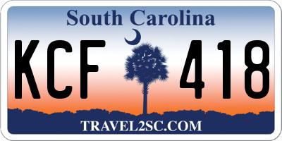 SC license plate KCF418