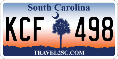 SC license plate KCF498