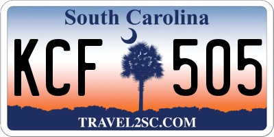 SC license plate KCF505