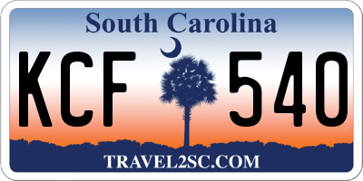 SC license plate KCF540