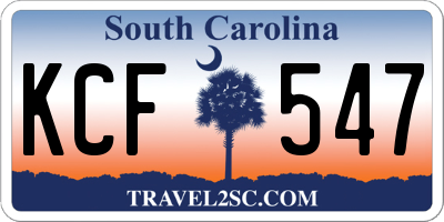 SC license plate KCF547