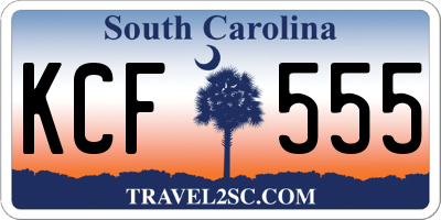 SC license plate KCF555
