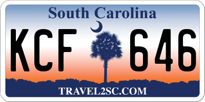 SC license plate KCF646