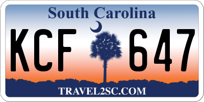 SC license plate KCF647