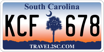 SC license plate KCF678