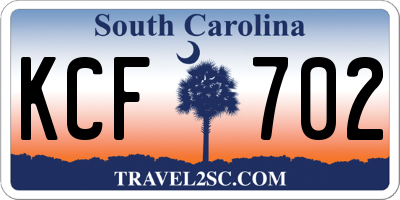 SC license plate KCF702