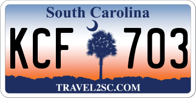 SC license plate KCF703