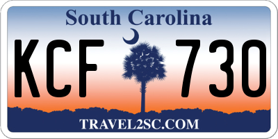 SC license plate KCF730
