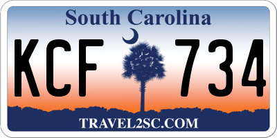 SC license plate KCF734