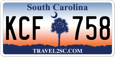 SC license plate KCF758