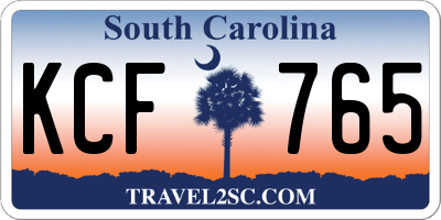 SC license plate KCF765