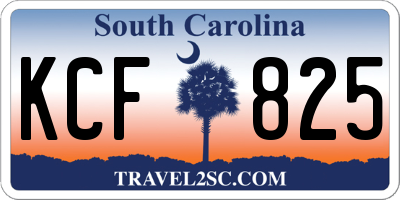 SC license plate KCF825