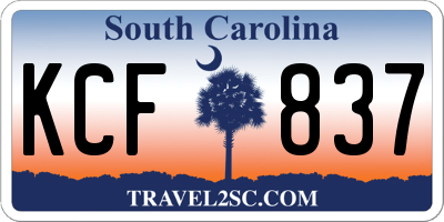 SC license plate KCF837