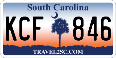 SC license plate KCF846