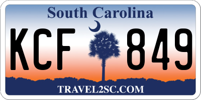 SC license plate KCF849