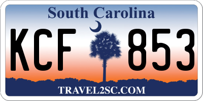 SC license plate KCF853
