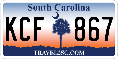 SC license plate KCF867