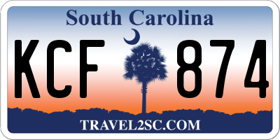 SC license plate KCF874