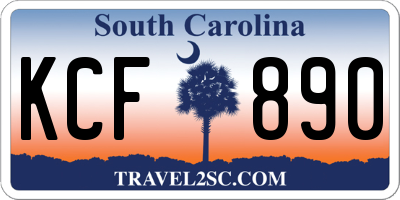 SC license plate KCF890