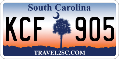 SC license plate KCF905