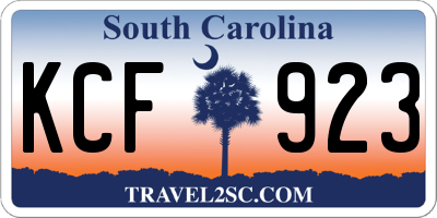 SC license plate KCF923