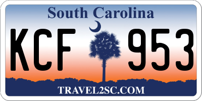 SC license plate KCF953