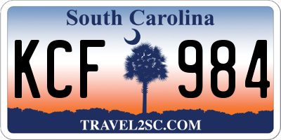 SC license plate KCF984