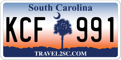 SC license plate KCF991
