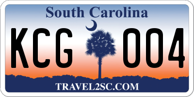 SC license plate KCG004