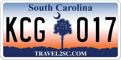 SC license plate KCG017