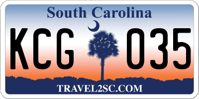 SC license plate KCG035