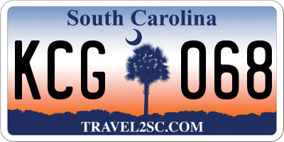 SC license plate KCG068