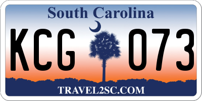 SC license plate KCG073