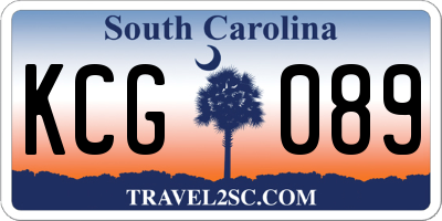 SC license plate KCG089